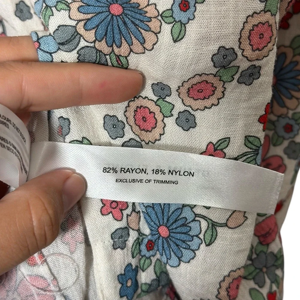 Denim & Flower Floal Print Camp Shirt Short Sleeve Button Up Men's Size XL